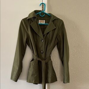 Talbots Women's Olive Green Belted Jacket